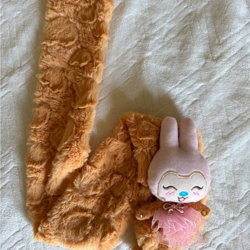 Girl’s Cute Plush Bunny Scarf